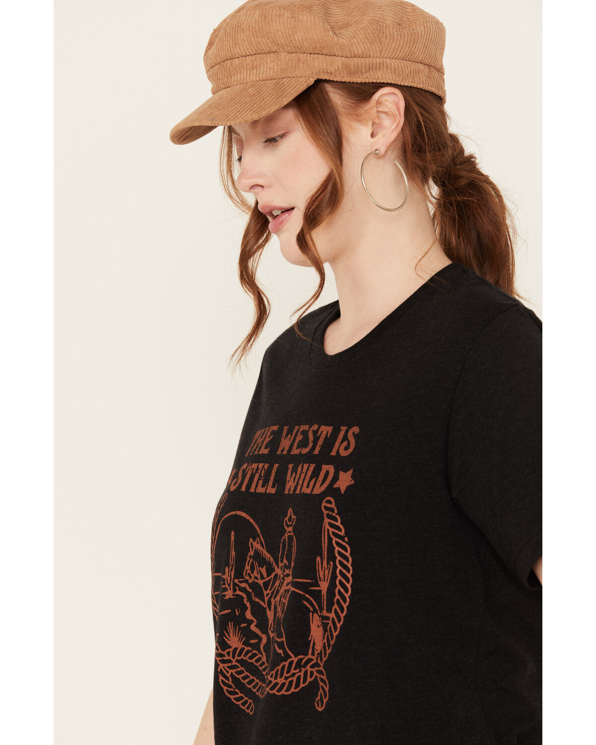 Image #2 - Ali Dee Women's The West is Still Wild Graphic Tee, Black, hi-res