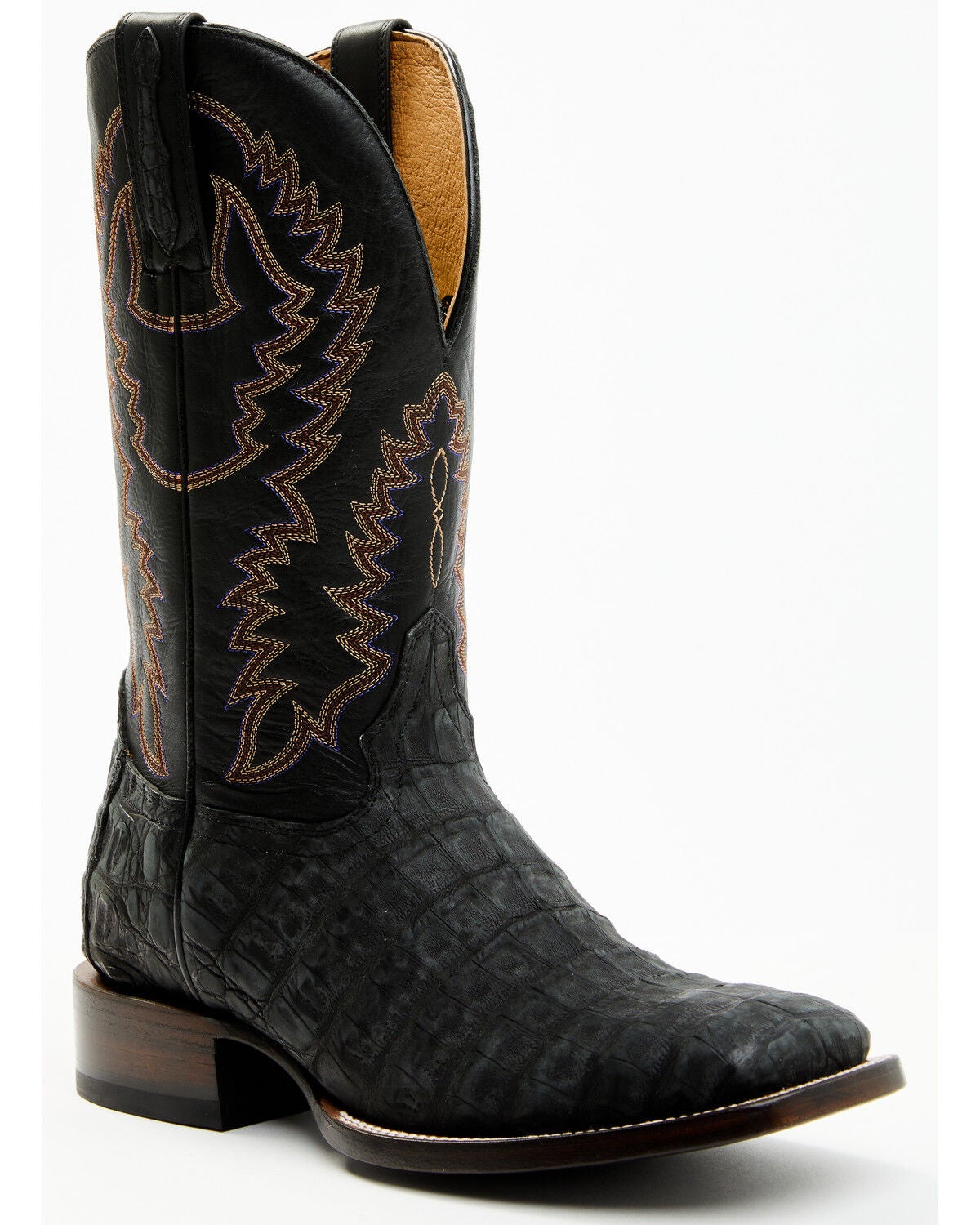 Cody James Men's Exotic Caiman Belly Western Boots - Broad Square Toe, Black, hi-res