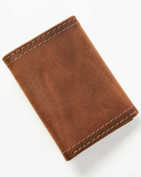 Brothers & Sons Men's Leather Trifold Wallet, Distressed Brown, hi-res