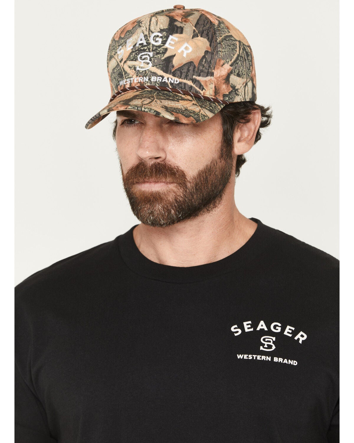 Image #1 - Seager Men's Branded Camo Print Ball Cap, Camouflage, hi-res