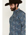 Image #2 - Moonshine Spirit Men's Verano Floral Paisley Print Long Sleeve Snap Western Shirt, Blue, hi-res