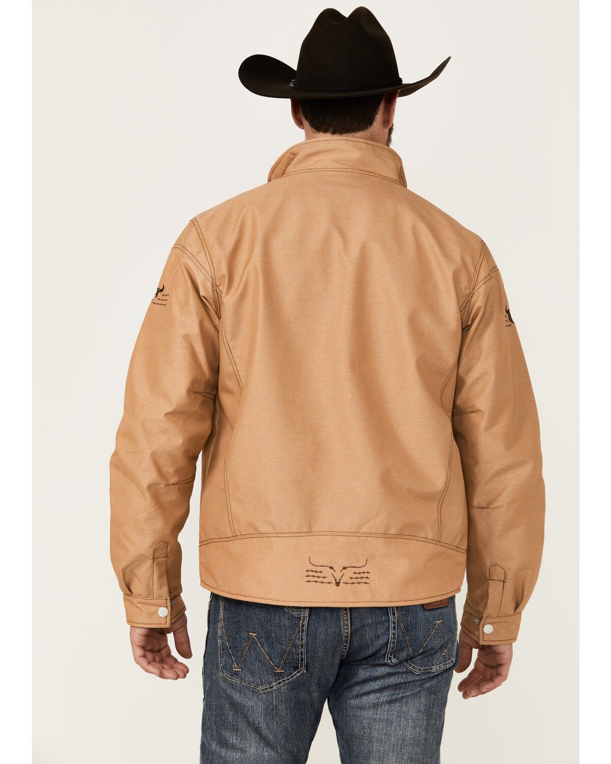 Image #4 - Cowboy Hardware Men's Buckskin Triple Barb Logo Softshell Jacket, , hi-res