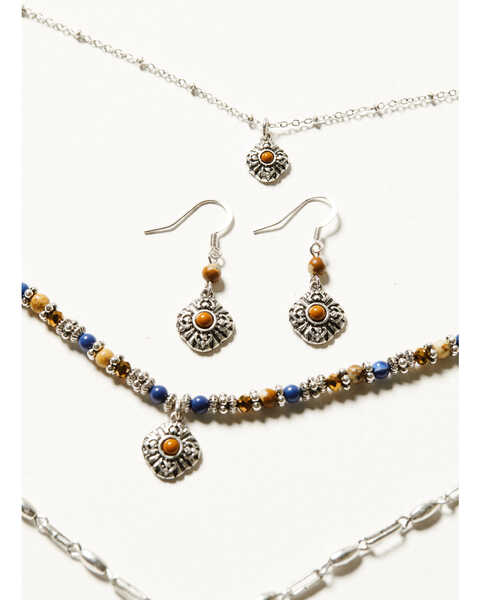 Image #2 - Shyanne Women's Monument Valley Multi-strand Necklace & Earrings Set, Silver, hi-res