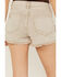 Image #4 - Driftwood Women's Goldie X Boogie Nights High Rise Floral Embroidered Stretch Denim Shorts , Taupe, hi-res