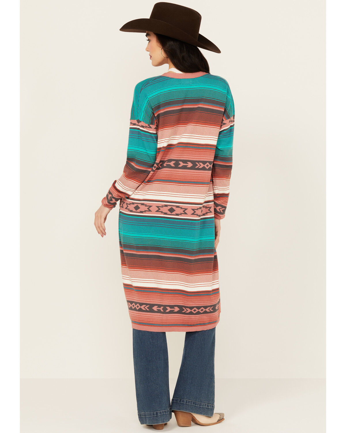 Image #4 - Wrangler Women's Serape Striped Long Sleeve Duster, Multi, hi-res