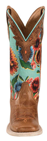 Image #4 - Ariat Women's Floral Textile Circuit Champion Western Boots - Broad Square Toe, Brown, hi-res