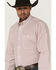Image #2 - George Strait by Wrangler Men's Geo Print Long Sleeve Button-Down Stretch Western Shirt, White, hi-res