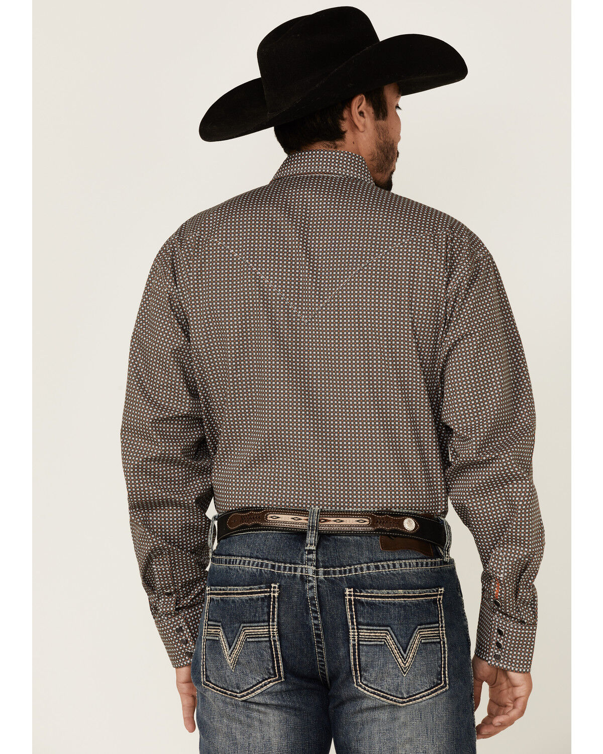 Image #4 - Stetson Men's Dash & Dot Geo Print Long Sleeve Button Down Western Shirt, Grey, hi-res