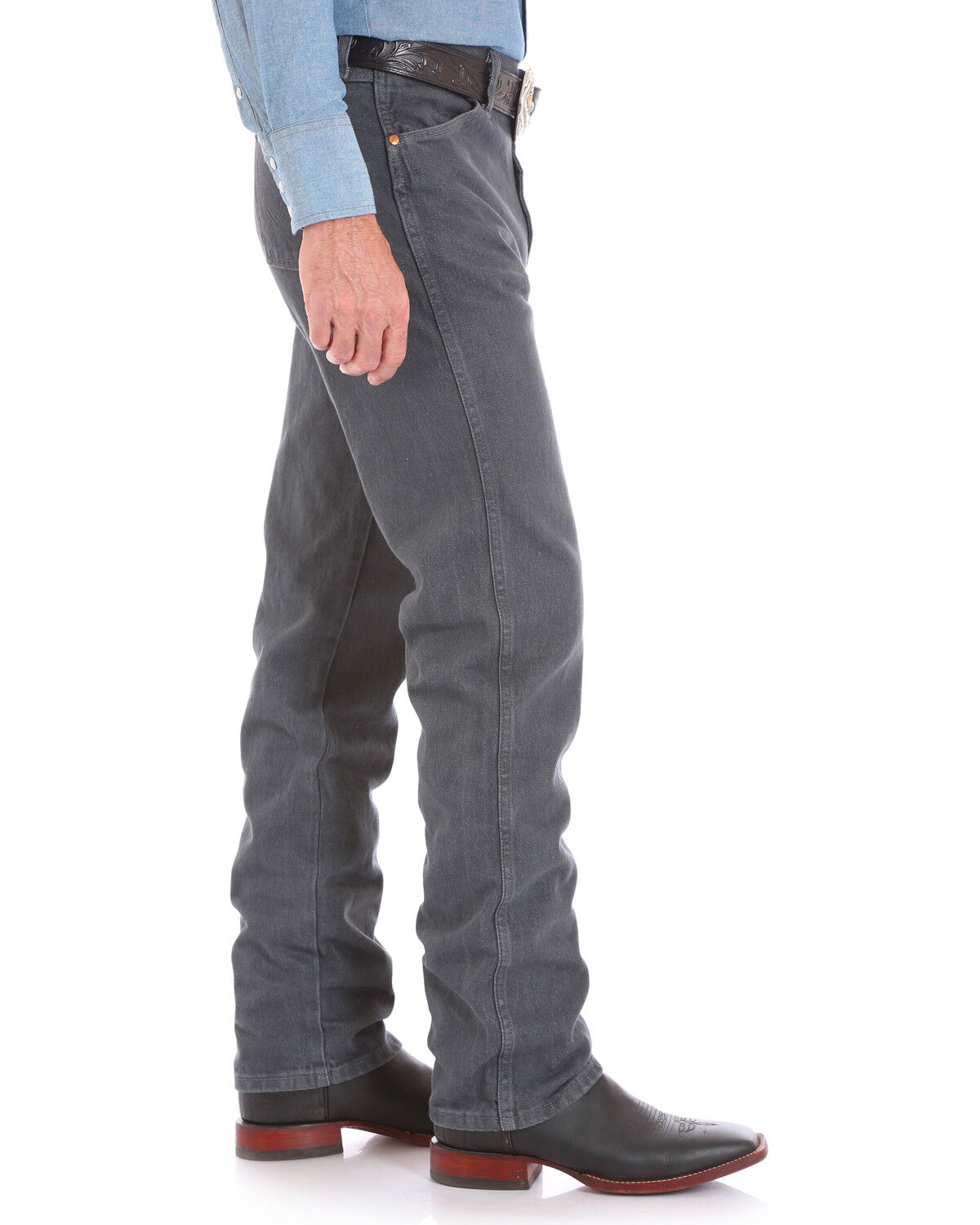 Image #2 - Wrangler Men's Charcoal Cowboy Cut Original Fit Jeans - Big, Charcoal, hi-res