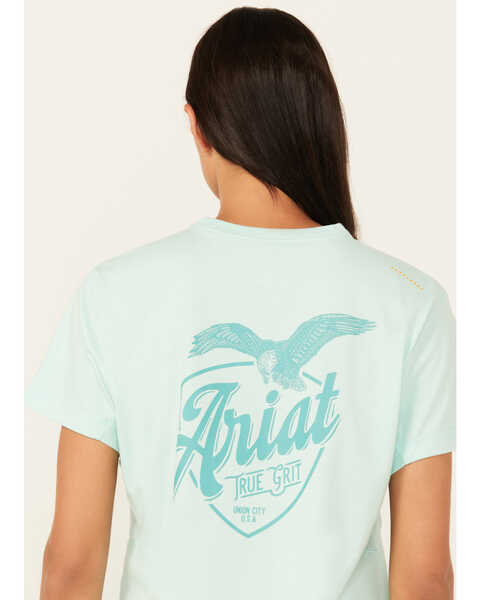 Image #4 - Ariat Women's Rebar Workman True Grit Short Sleeve Work T-Shirt , Turquoise, hi-res