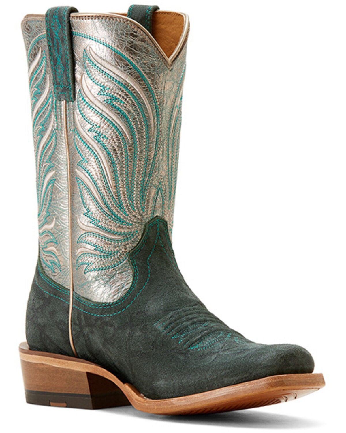 Image #1 - Ariat Women's Futurity Elephant Print Roughout Western Boots - Square Toe, Green, hi-res