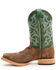 Image #3 - Justin Men's Fergus Roughout Western Boots - Square Toe, Chocolate, hi-res