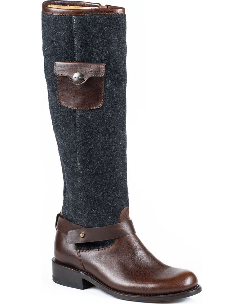 Stetson Women's Adriana Wool Riding Boots - Round Toe, Brown, hi-res