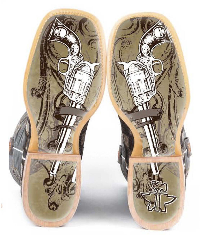 Tin Haul Men's Gunslinger Checkered Cowboy Boots - Square Toe, Brown, hi-res