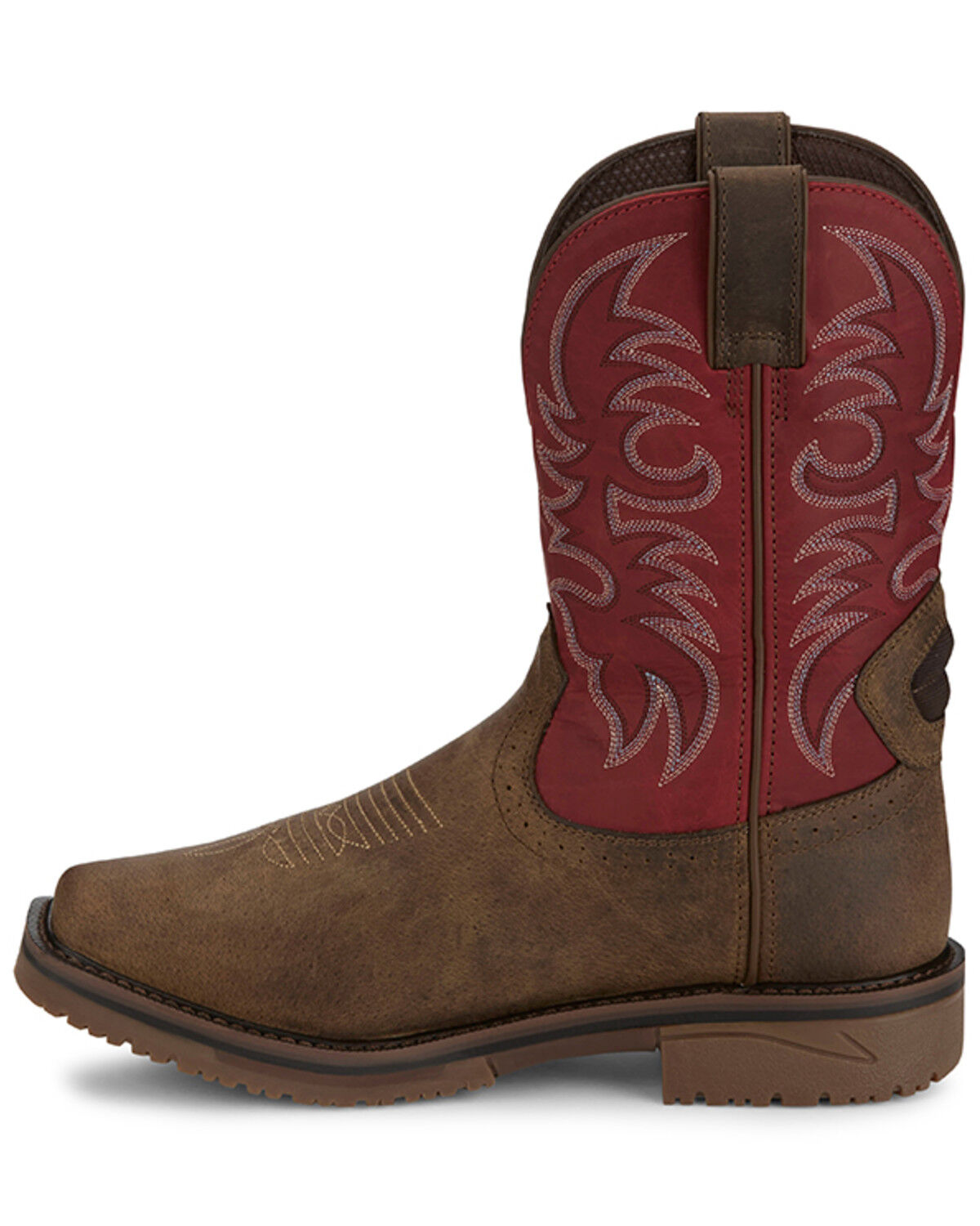 Image #3 - Justin Men's Broncy Waterproof Western Work Boots - Composite Toe, Brown, hi-res