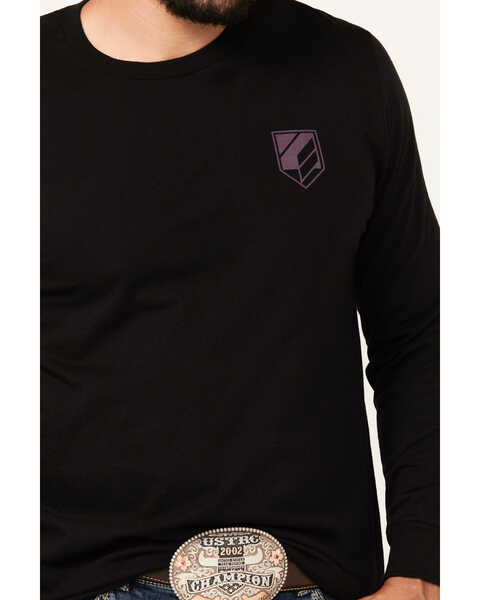 Image #3 - RANK 45® Men's Bucklog Long Sleeve Graphic T-Shirt, Black, hi-res
