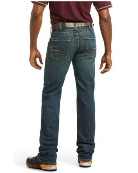 Image #3 - Ariat Men's Rebar M5 Durastretch Dark Wash Low Rise Straight Jeans , Denim, hi-res