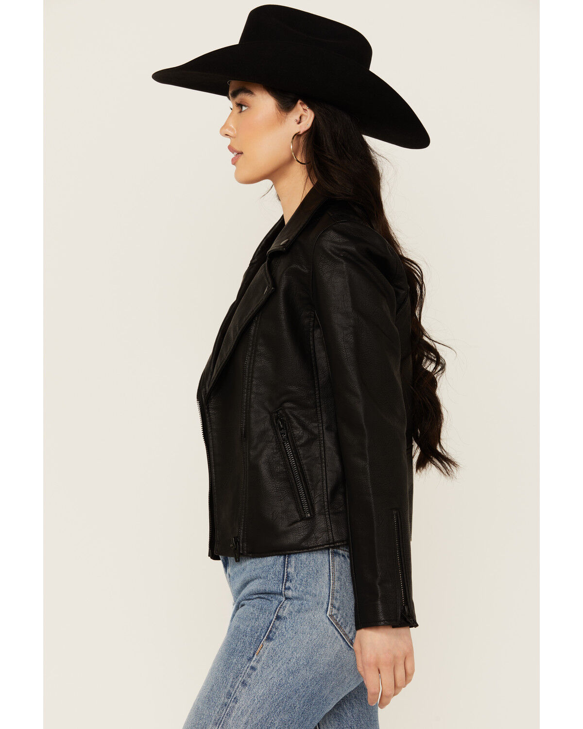Image #2 - BLANKNYC Women's Faux Leather Moto Jacket, Black, hi-res