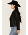 Image #2 - BLANKNYC Women's Faux Leather Moto Jacket, Black, hi-res