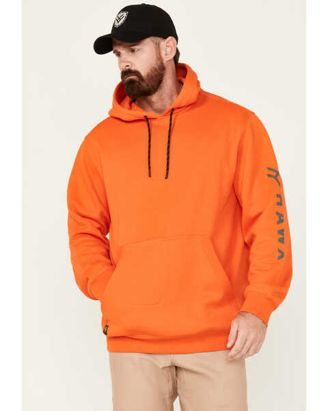Hawx Men's Season Logo Hooded Work Sweatshirt, Orange, hi-res