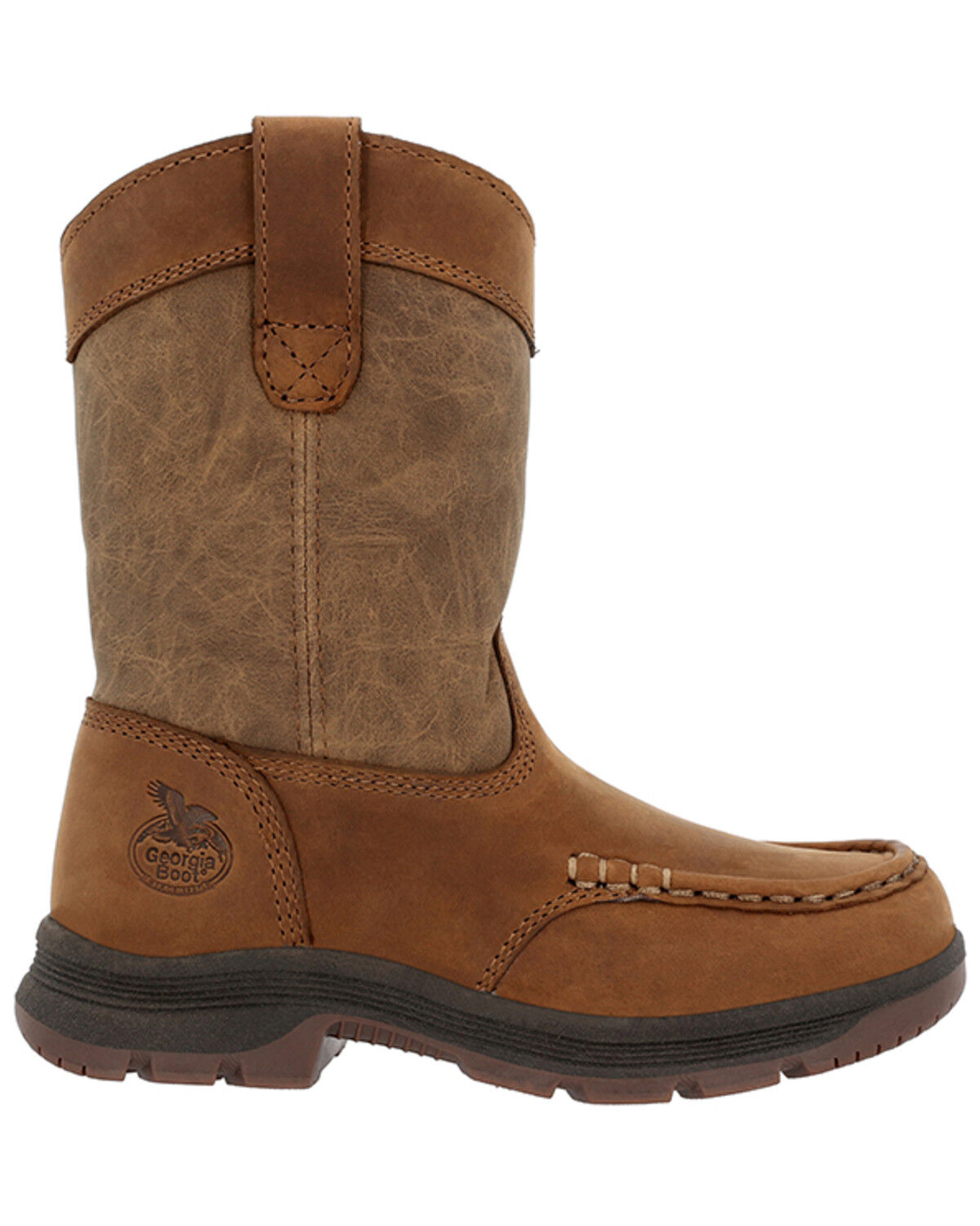 Image #2 - Georgia Boot Boys' Athens Superlyte Work Boots - Moc Toe, Brown, hi-res