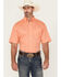 Image #1 - George Strait by Wrangler Solid Short Sleeve Button-Down Stretch Western Shirt, Orange, hi-res