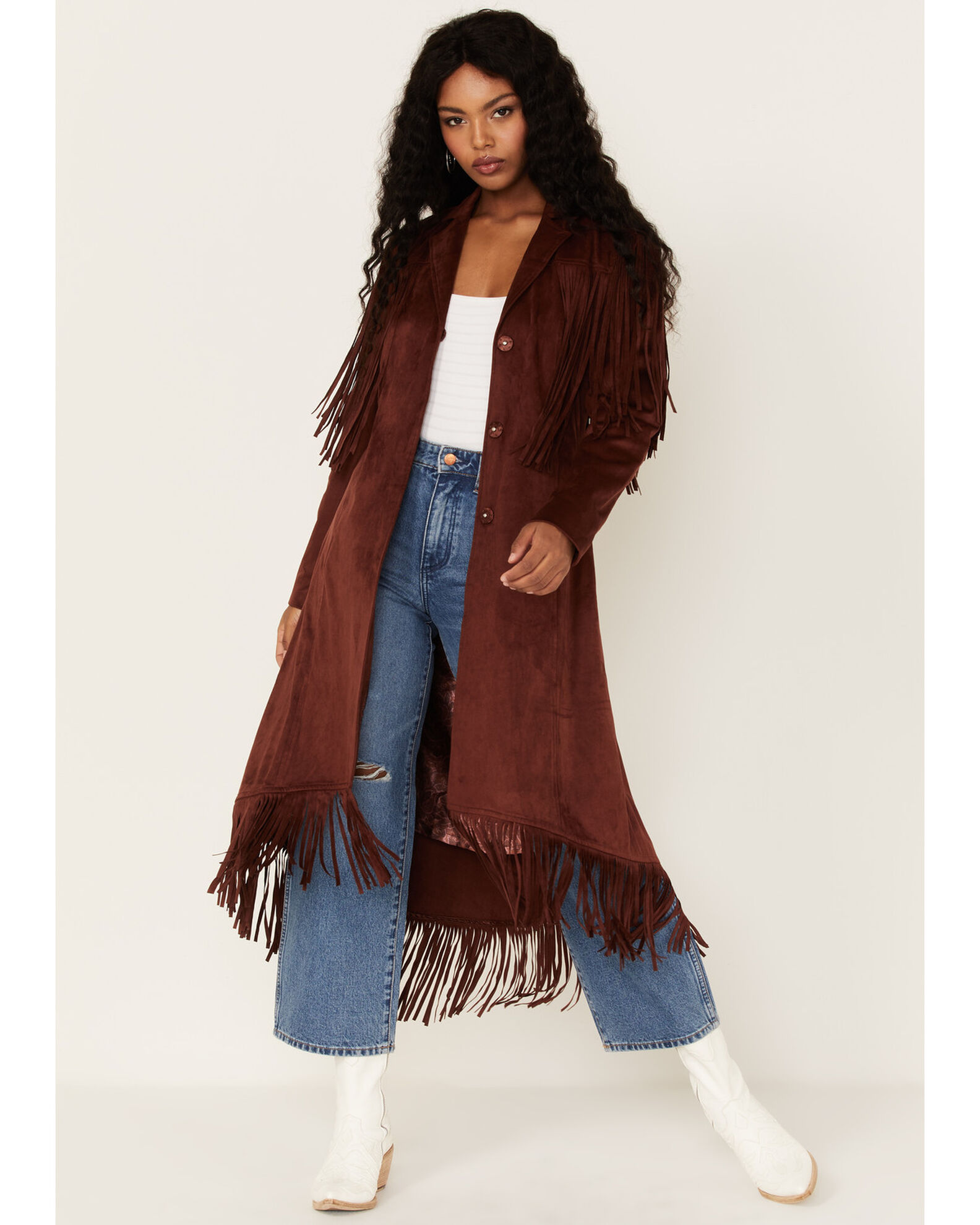 Faux suede deals trench