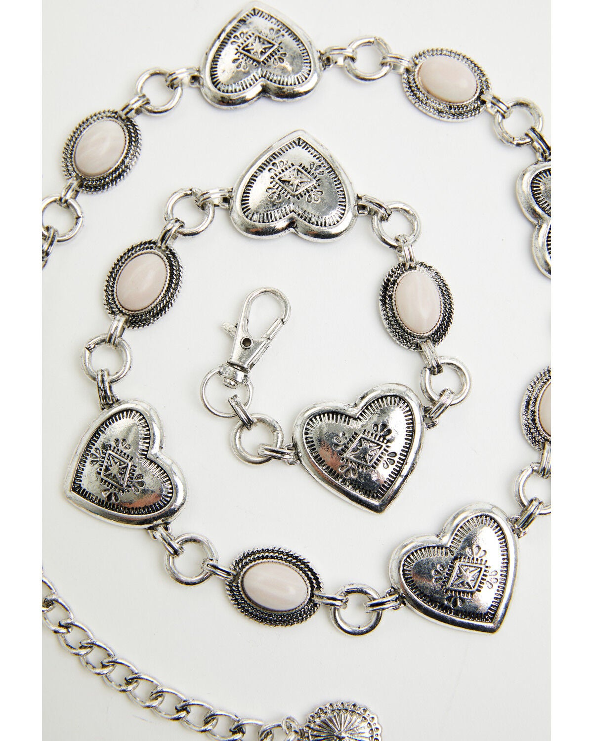 Image #2 - Shyanne Girls' Heart Concho Chain Belt, Silver, hi-res