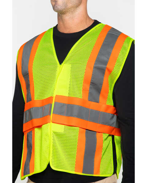 Image #3 - Hawx Men's 2-Tone Mesh Work Vest, Yellow, hi-res