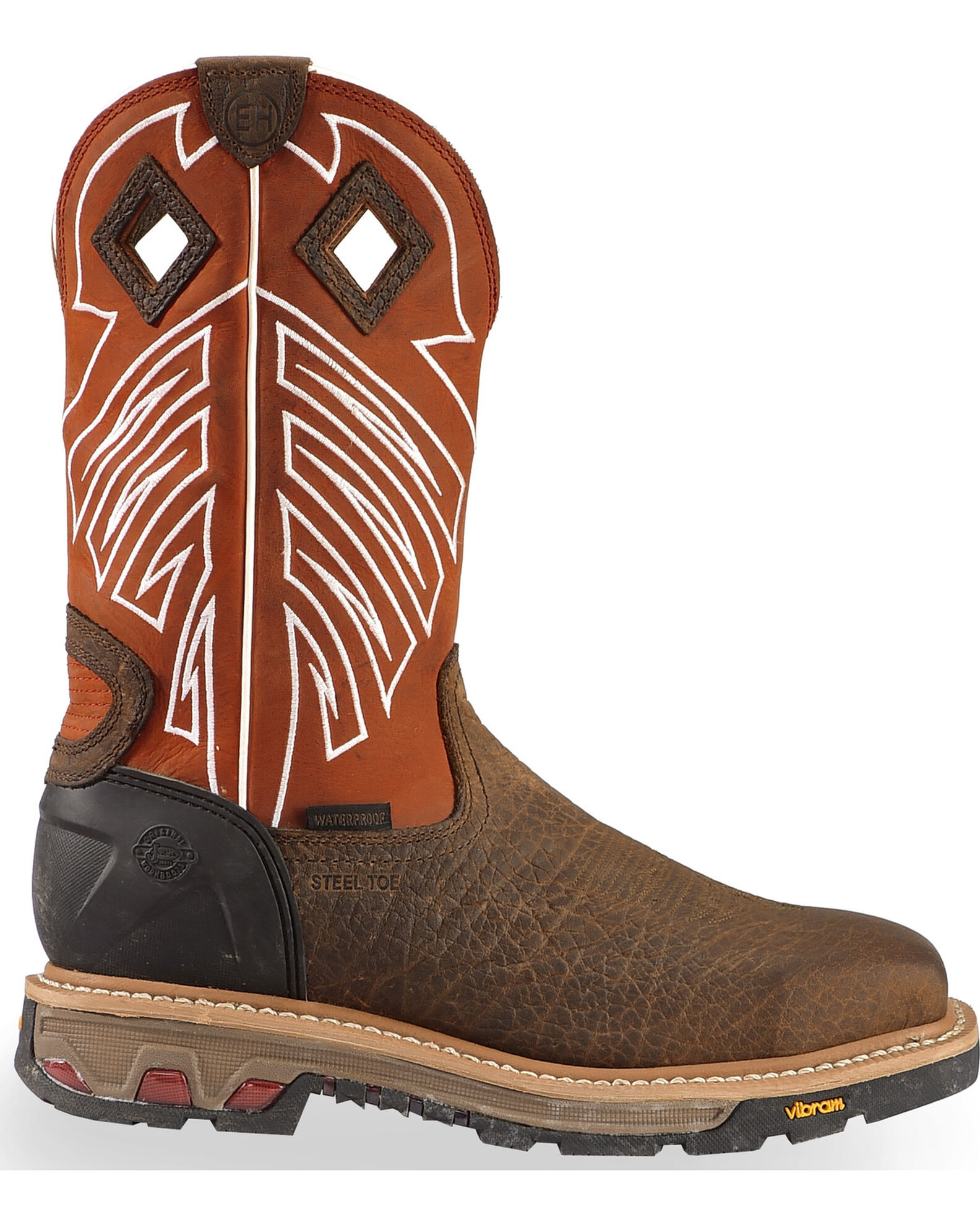 Justin Men s Roughneck Chestnut Waterproof Steel Toe Work Boots WK2115