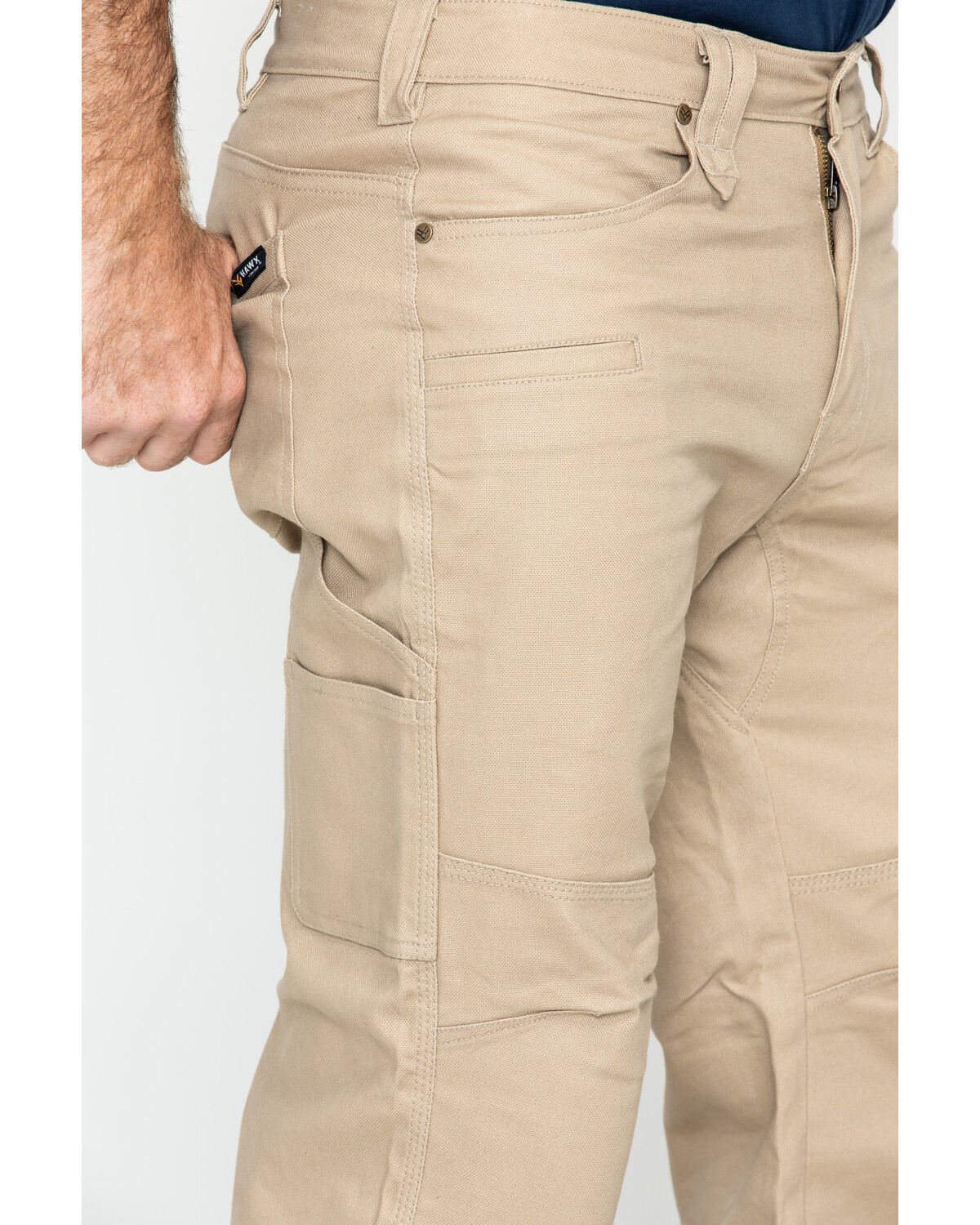 Image #5 - Hawx Men's Stretch Canvas Utility Work Pants - Big, Beige/khaki, hi-res