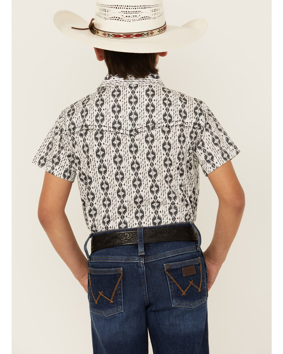 Image #4 - Cowboy Hardware Boys' Southwestern Print Short Sleeve Snap Western Shirt, , hi-res