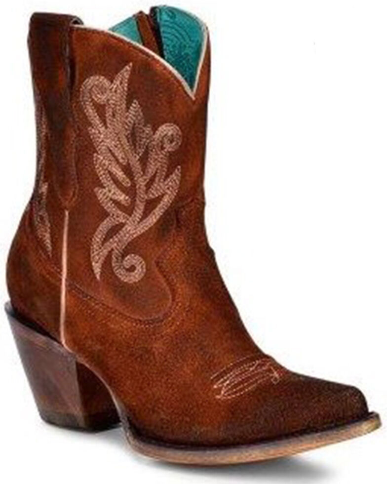 Corral Women's Embroidered Western Fashion Booties - Pointed Toe , Cognac, hi-res