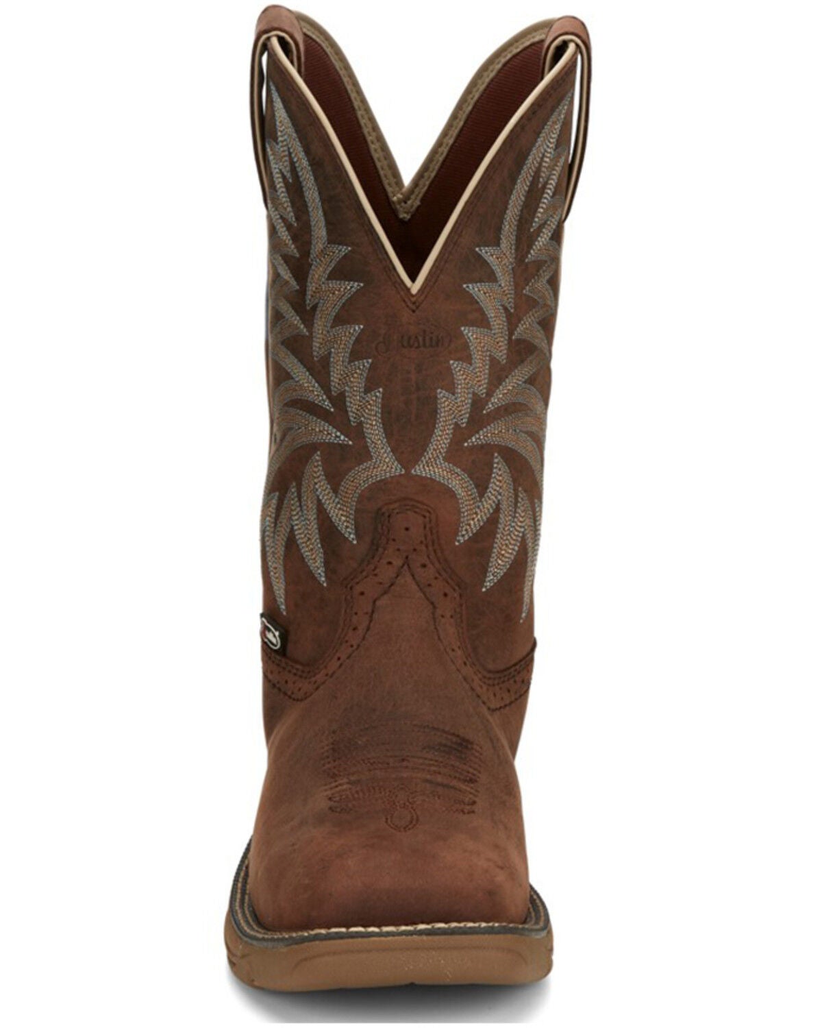 Image #4 - Justin Men's Stampede Rush Short Base Performance Western Boots - Broad Square Toe, Brown, hi-res