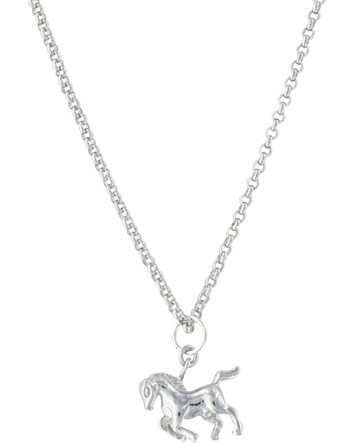 Image #1 - Montana Silversmiths Women's Silver Prancing Horse Necklace, Silver, hi-res