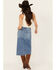 Image #3 - Vervet Women's Medium Wash Denim Midi Skirt, Medium Wash, hi-res