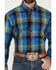 Image #3 - Roper Men's Amarillo Plaid Print Long Sleeve Button-Down Western Shirt, Blue, hi-res