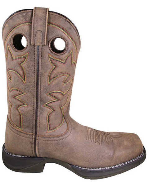 Image #1 - Smoky Mountain Men's Benton Western Boots - Broad Square Toe, Distressed Brown, hi-res