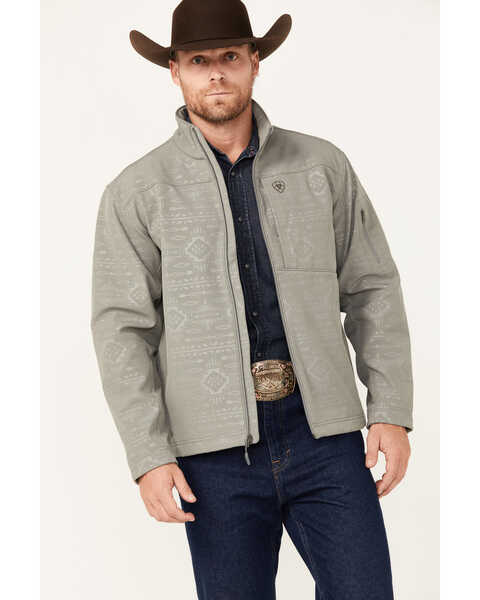 Ariat Men's Vernon 2.0 Softshell Southwestern Jacket - Tall , Grey, hi-res
