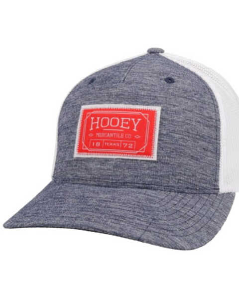 Image #1 - Hooey Men's Doc Logo Patch FlexFit Trucker Cap , Blue, hi-res