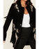 Image #3 - Rock & Roll Denim Women's Faux Suede Fringe Blazer, Black, hi-res
