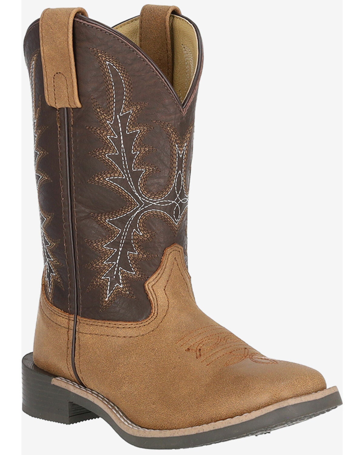 Smoky Mountain Boys' Adobe Western Boots - Broad Square Toe, Brown, hi-res