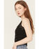 Image #2 - Miss Me Women's Rhinestone Rib Tank, Black, hi-res