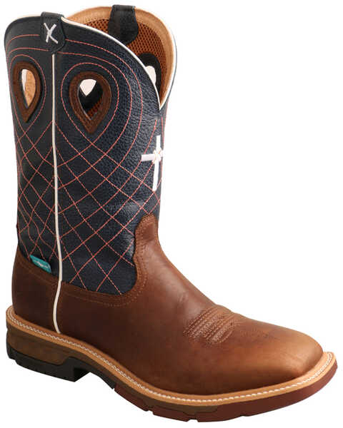 Image #1 - Twisted X Men's Waterproof CellStretch Western Work Boots - Alloy Toe, Brown, hi-res