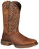 Image #2 - Durango Men's Rebel Pull On Western Boot - Square Toe, Brown, hi-res