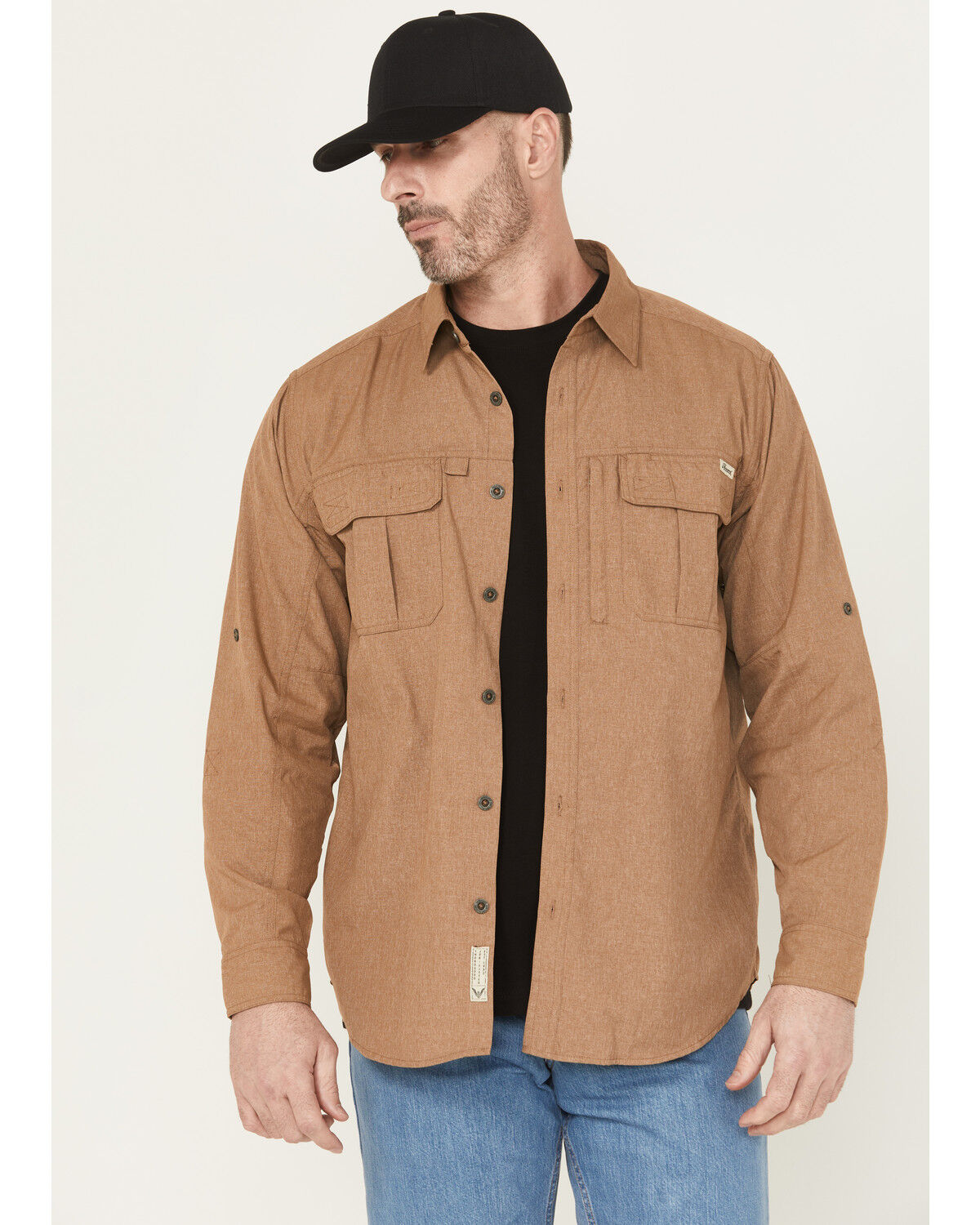 Image #1 - Thorogood Men's Convertible Long Sleeve Work Shirt, Lt Brown, hi-res
