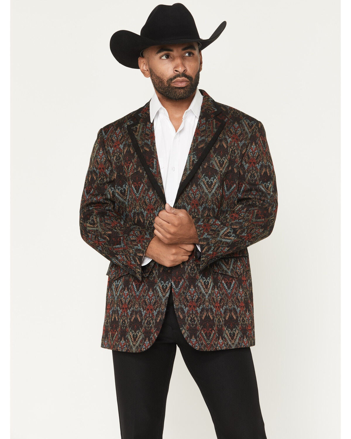Image #1 - Cody James Black 1978&reg; Men's Tapestry Button-Down Sportcoat, Black, hi-res