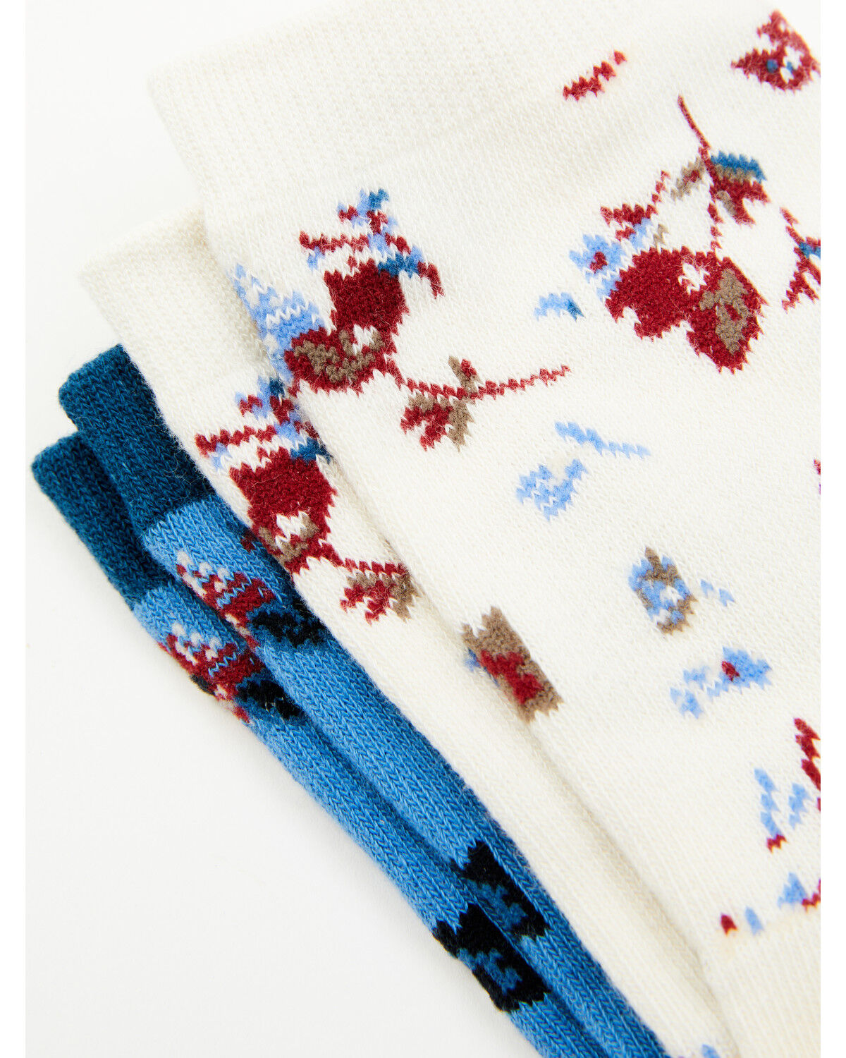 Image #3 - Shyanne Girl's Skye Floral Crew Socks - 2-Pack, Blue, hi-res