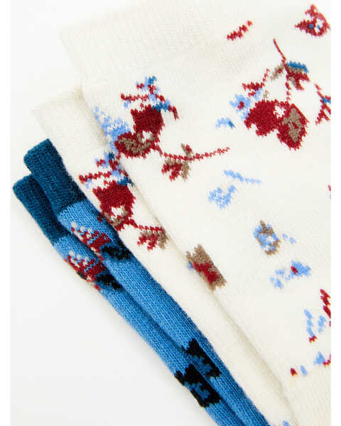 Image #3 - Shyanne Women's Skye Floral Crew Socks - 2-Pack , Blue, hi-res
