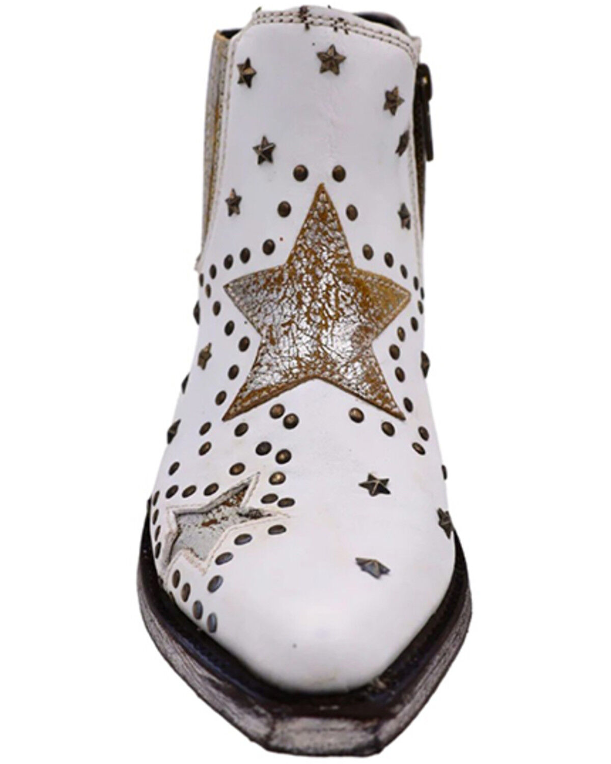 Image #4 - Caborca Silver by Liberty Black Women's A Star is Born Zippered Booties - Snip Toe, White, hi-res